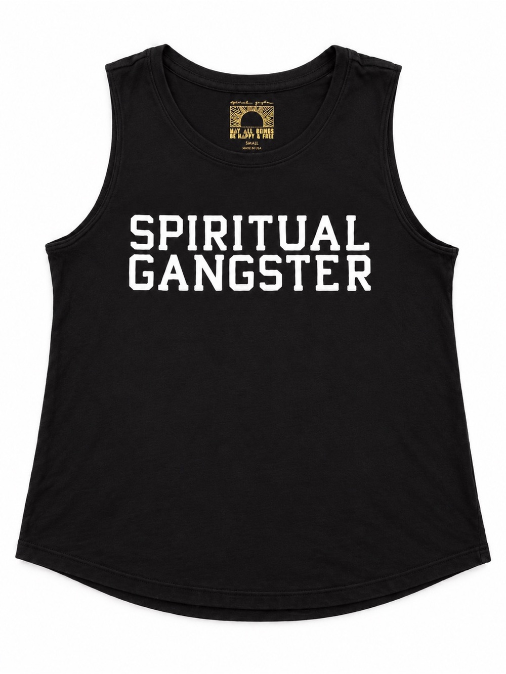 Spiritual Gangster Black Tank with White Logo SMALL
